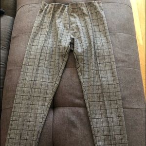 Maze Black/Gray Elastic Plaid Pants